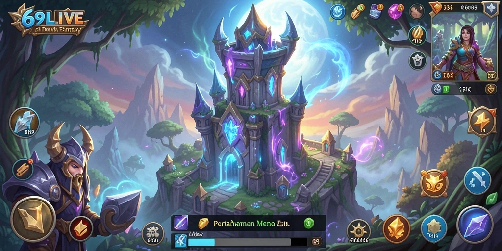 Screenshot gameplay dari 69LIVE yang menampilkan aksi Tower Defense menegangkan.