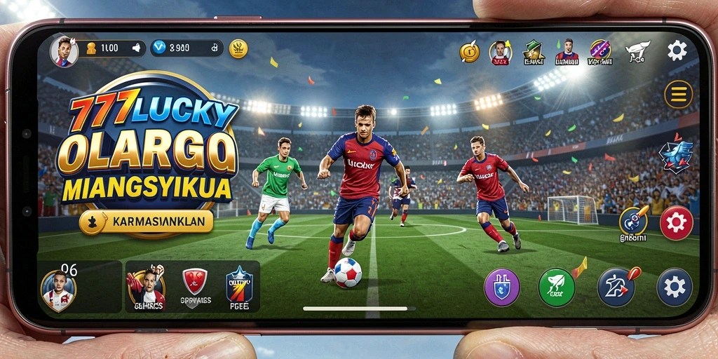 Screenshot utama 777LUCKY menunjukkan aksi seru di lapangan.