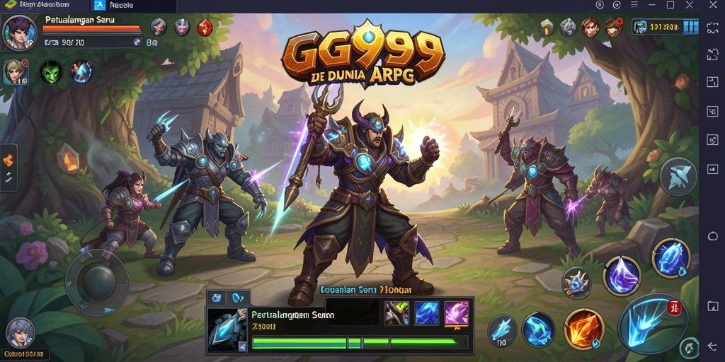 Tangkapan layar utama menunjukkan aksi pertarungan epik dalam GG999.
