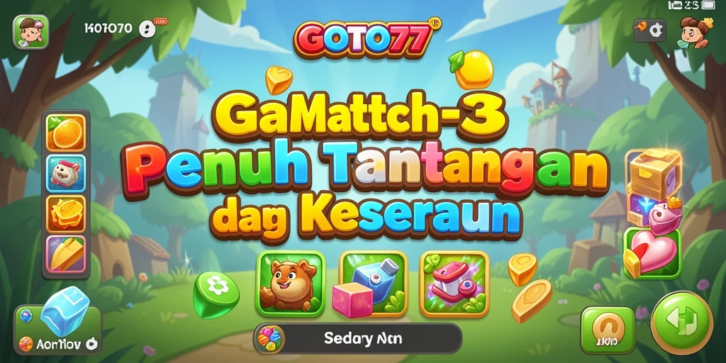 Tampilan gameplay GOTO77 yang penuh warna dan unik.