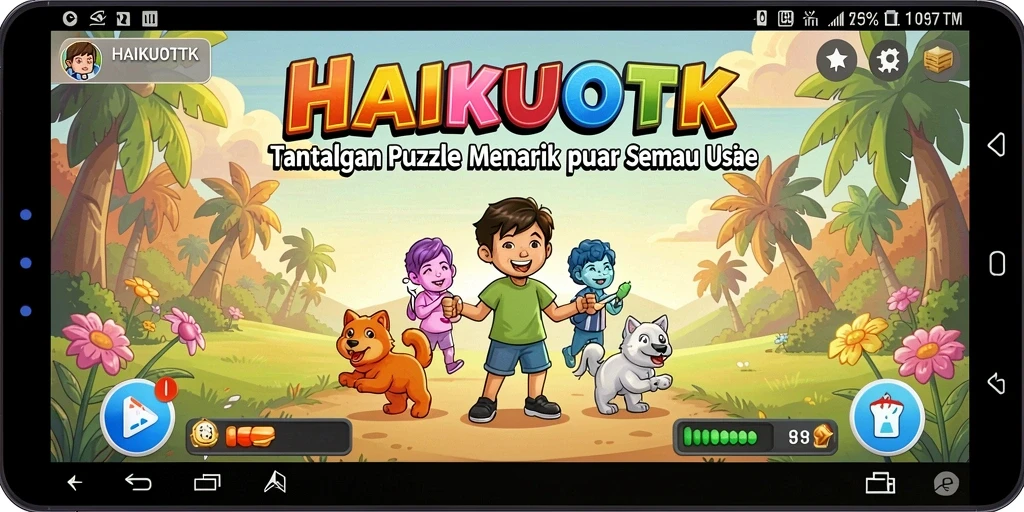 Screenshot gameplay HAIKUOTK menampilkan tantangan puzzle yang seru.