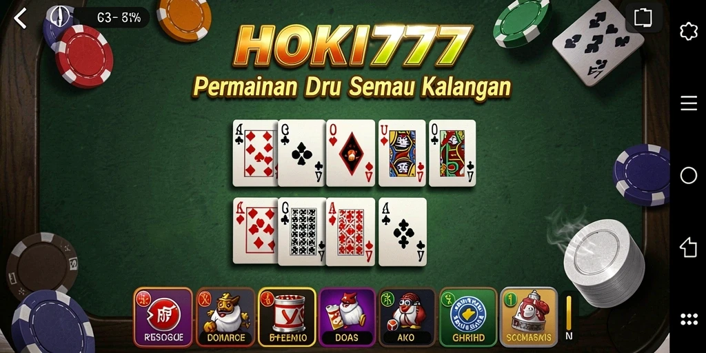 Screenshot gameplay HOKI777 yang menampilkan keseruan permainan Domino.