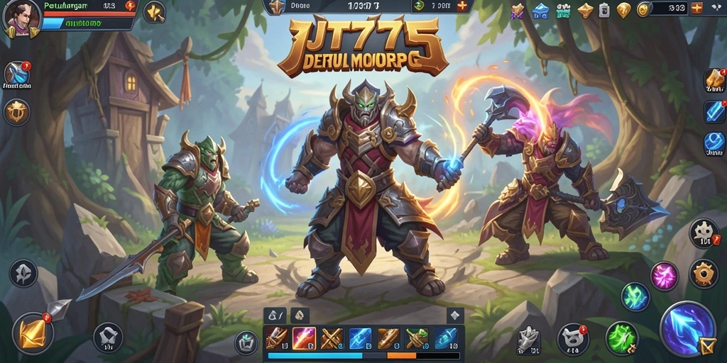 Tangkapan layar gameplay JT777 menunjukkan aksi seru dalam dunia MMORPG.