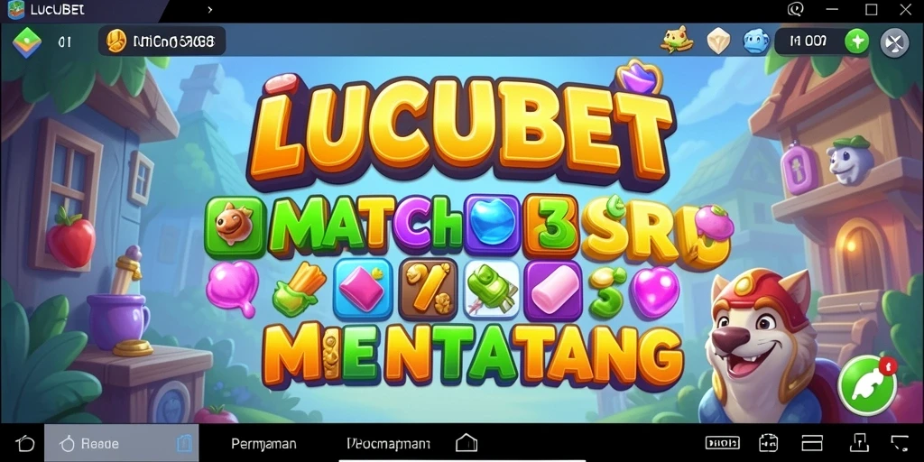 Tampilan menarik gameplay Match-3 LUCUBET yang seru.