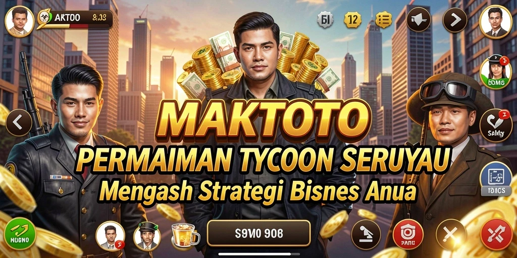 Tampilan gameplay MAKTOTO menunjukkan aksi seru dalam membangun bisnis.