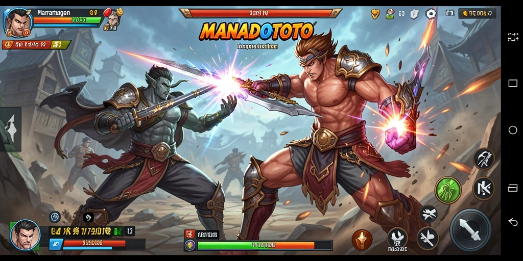 Screenshot gameplay MANADOTOTO yang menampilkan aksi mendebarkan.
