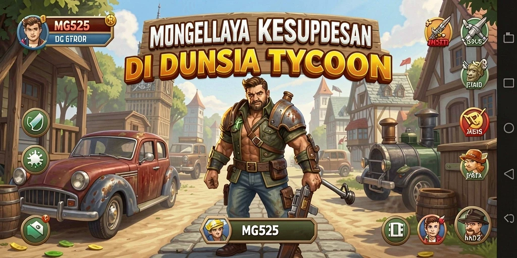 Gameplay MG525 menampilkan manajemen bisnis yang seru.
