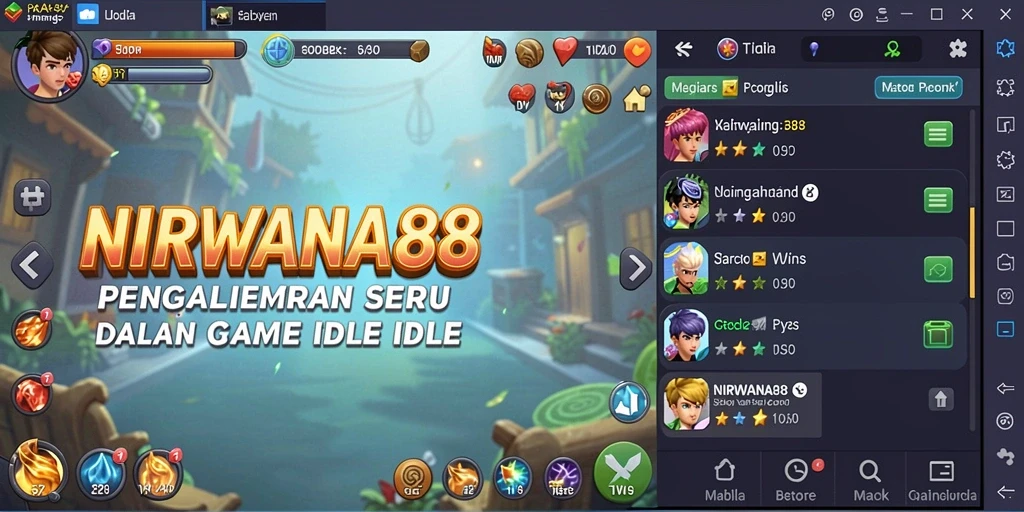 Screenshot gameplay NIRWANA88 menampilkan aktivitas seru dalam game Idle.