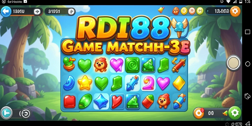 Tangkapan layar RDI88 menampilkan momen seru dalam gameplay Match-3.