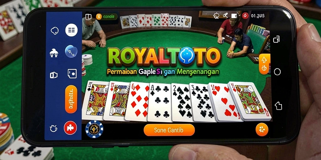 Tampilan gameplay seru dari ROYALTOTO dalam permainan Gaple.