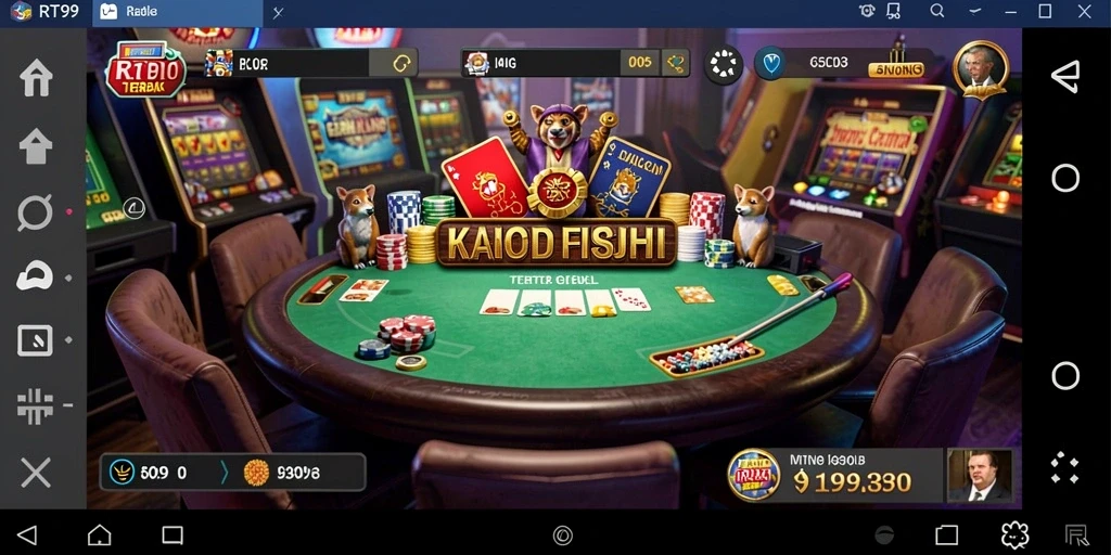 Screenshot gameplay RT99 menampilkan suasana Kasino yang hidup dan menarik.