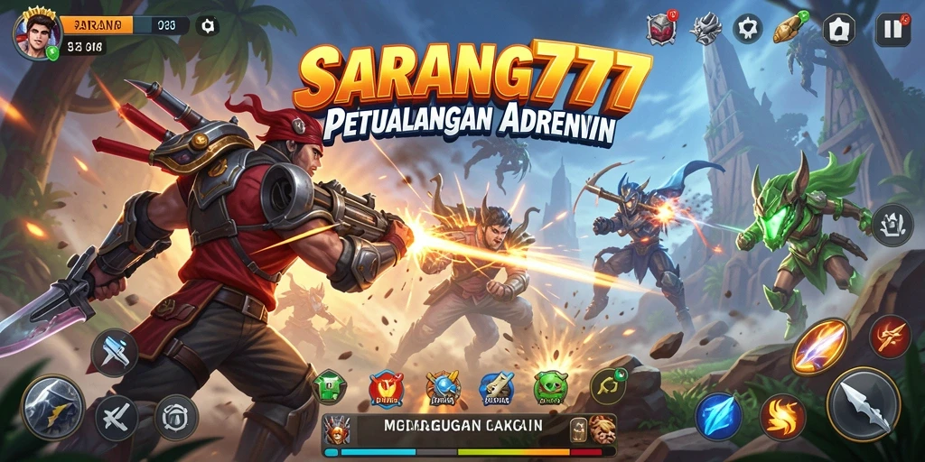 Tangkapan layar yang menampilkan aksi seru dalam permainan SARANG777.