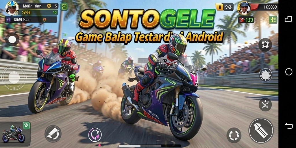 Tampilan menarik dari gameplay balap motor SONTOGEL.