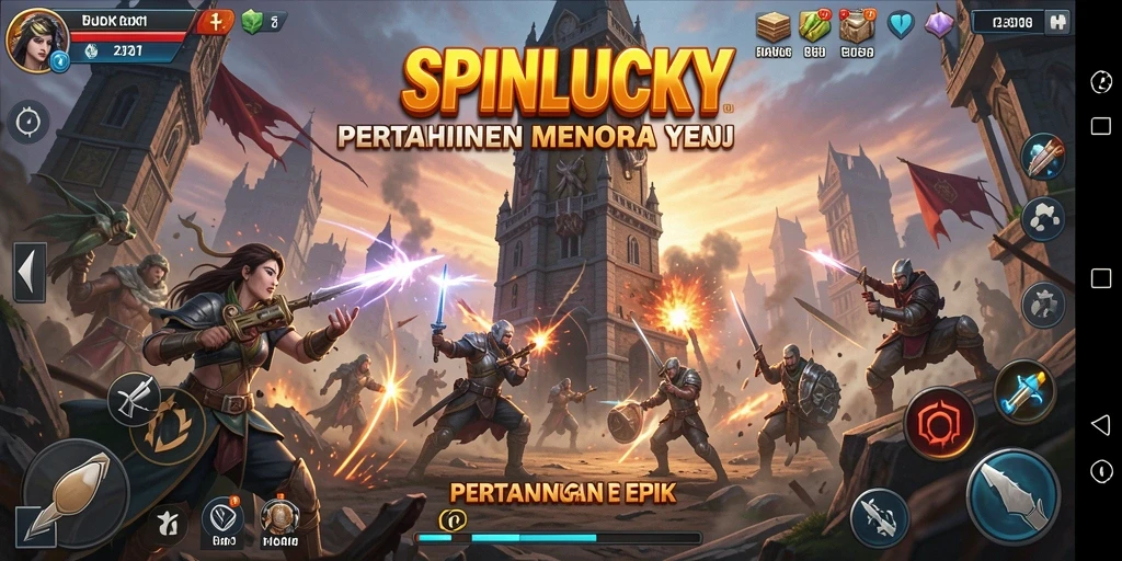 Gameplay SPINLUCKY yang menarik dan penuh strategi Tower Defense.